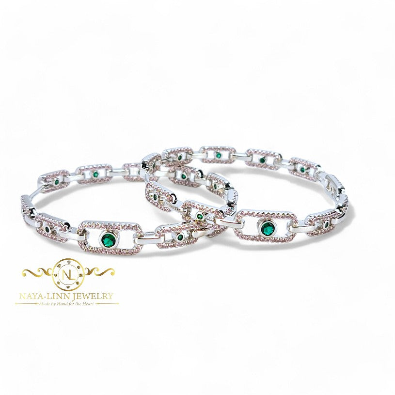 Aletta Hoop Earrings | Metal: 925 Sterling Silver | Diamond Stimulants | Stylish Earrings| Gift For Her