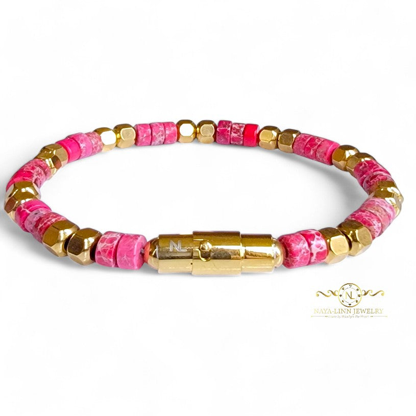 Ariston Men's Howlite Bracelet with Magnetic Bayonet Clasp