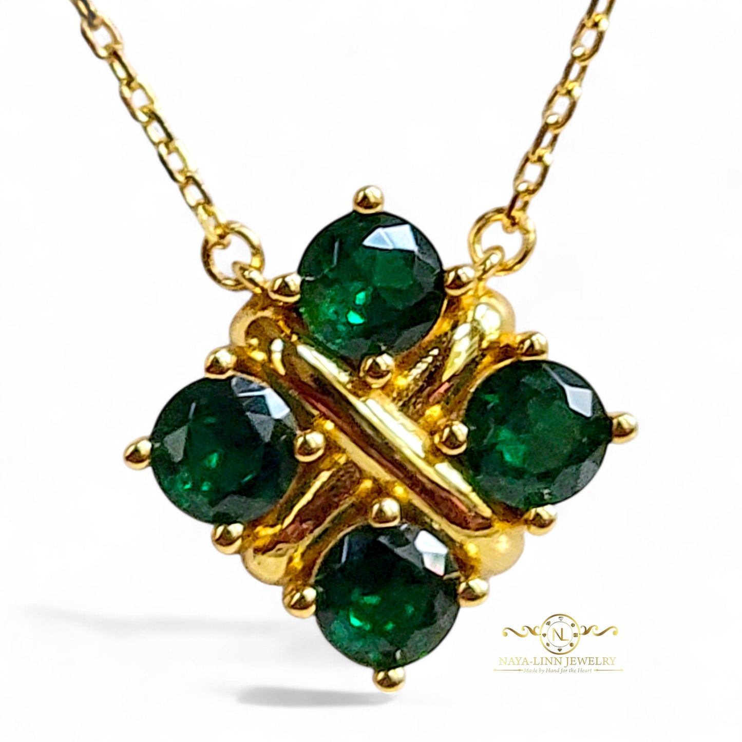 Lydia Necklace | Diamond Simulants | 18K Gold Vermeil Over 925 Sterling Silver By Naya-Linn Jewelry