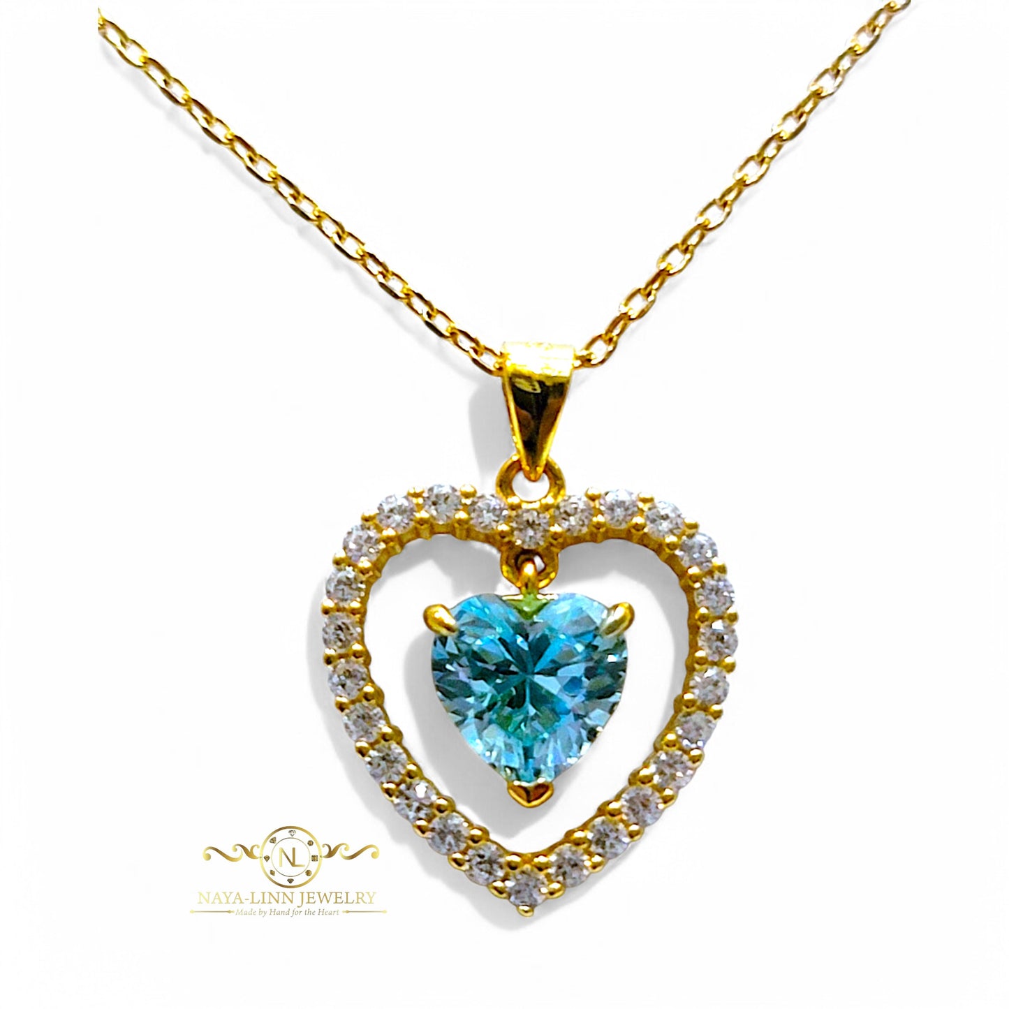 Melody Floating Heart Necklace | 18K Gold Vermeil Over Sterling Silver By Naya-Linn Jewelry