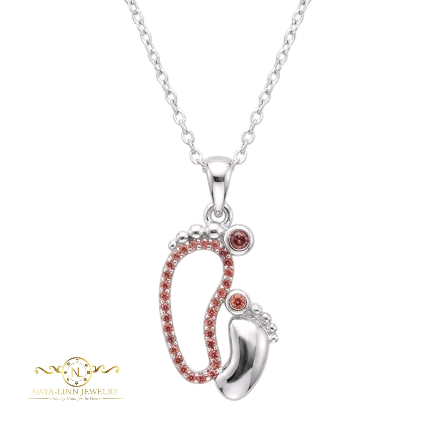 Mother and Child Necklace | Rhodium Over 925 Sterling Silver | Statement Necklace By Naya-Linn Jewelry