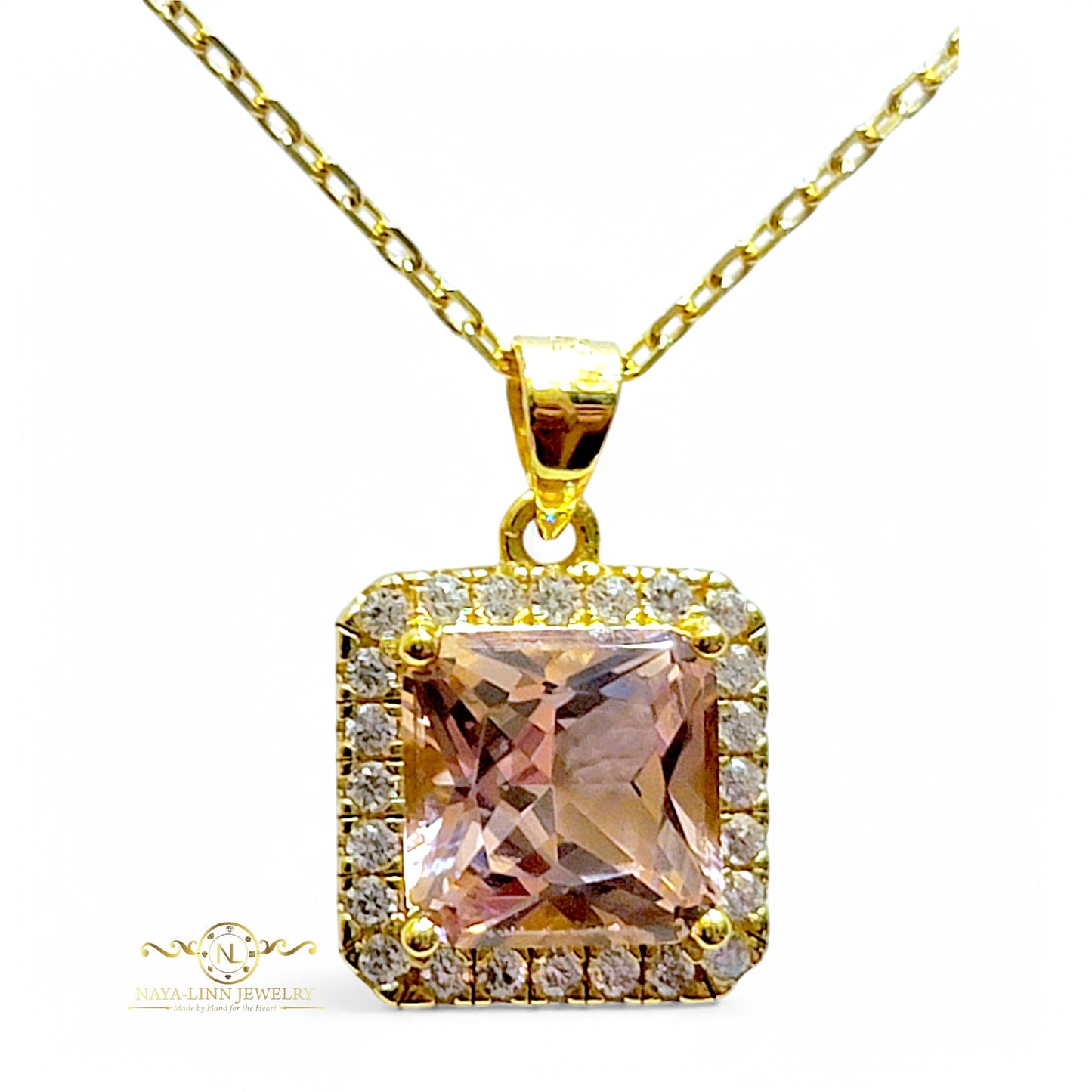 Nora Necklace Diamond Simulants | 18K Gold Vermeil | 925 Sterling Silver By Naya-Linn Jewelry
