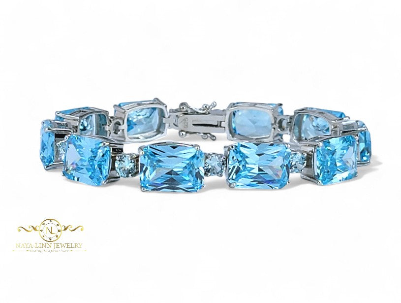Nyla Bracelet | Large Gemstone Bangle Lovers | Durable Everyday Wear | Elegant Bracelet By Naya-Linn Jewelry