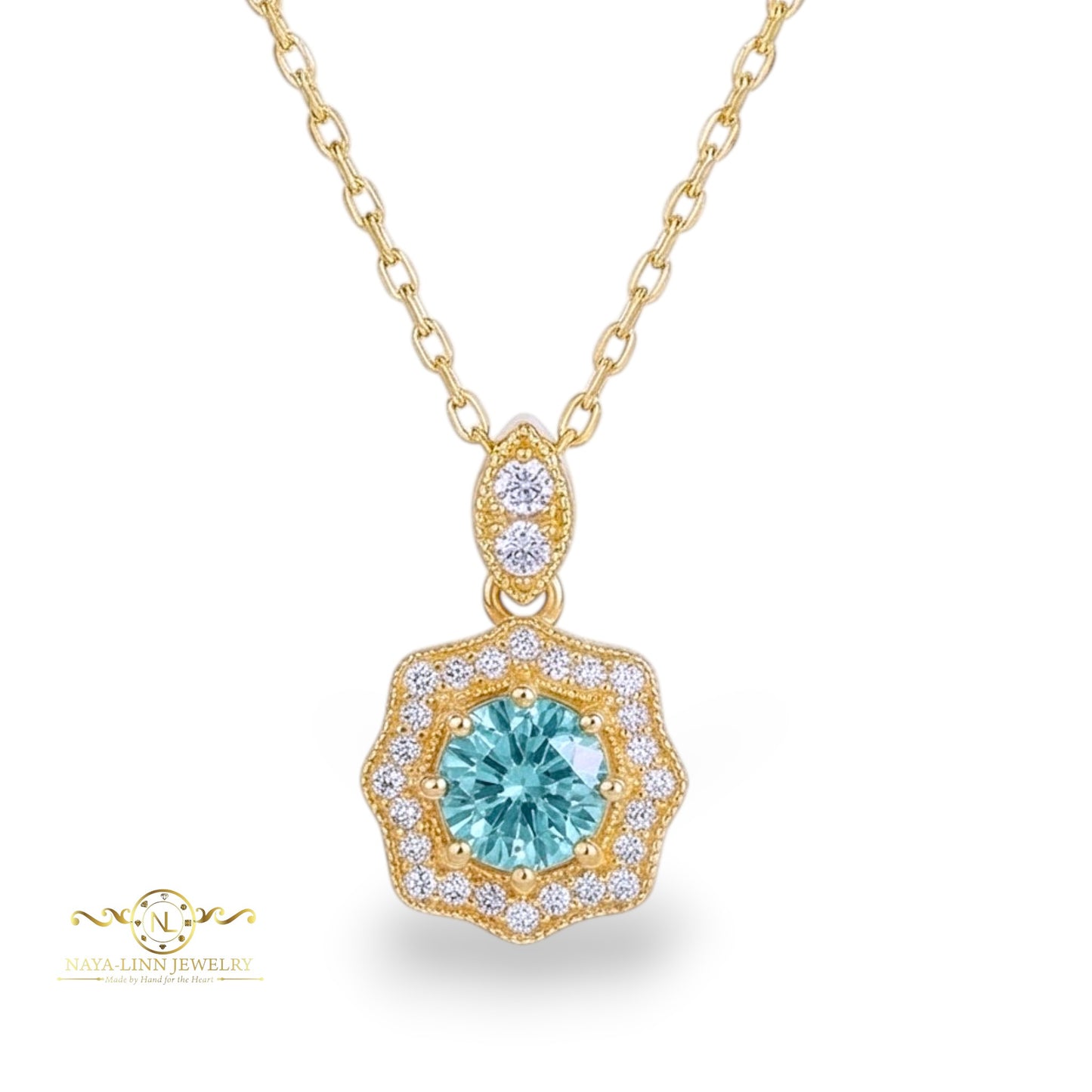 Octavia Moissanite Necklace | 18K Gold Vermeil Jewelry | Sterling Silver | Main Stone with GRA Certificate By Naya-Linn Jewelry