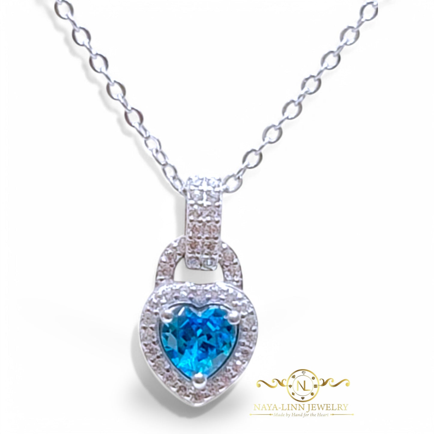 Sienna Necklace | Heart-Shaped Diamond Simulant | Rhodium Over Sterling Silver