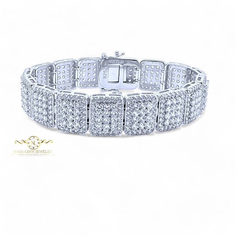Tonee Bracelet | Rhodium Over 925 Sterling Silver | Bangle | Cubic Zirconia