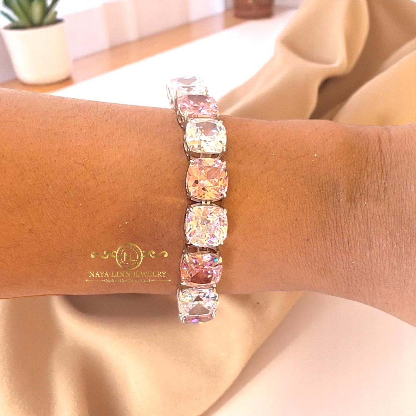 Athena Bracelet Cushion Cut Diamond Simulant CZ | 925 Sterling Silver | Elegant Jewelry For Every Occasion By Naya-Linn Jewelry