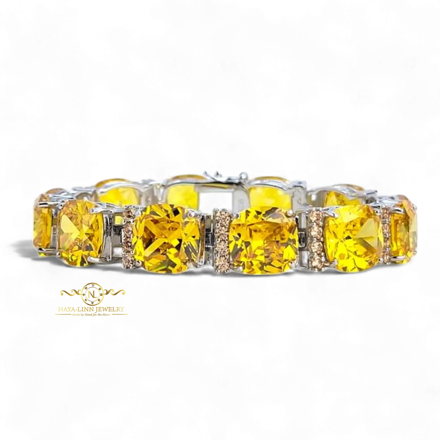 Arriella Bracelet | Asscher Cut Diamond Simulant (CZ) | Rhodium Over 925 Sterling Silver By Naya-Linn Jewelry