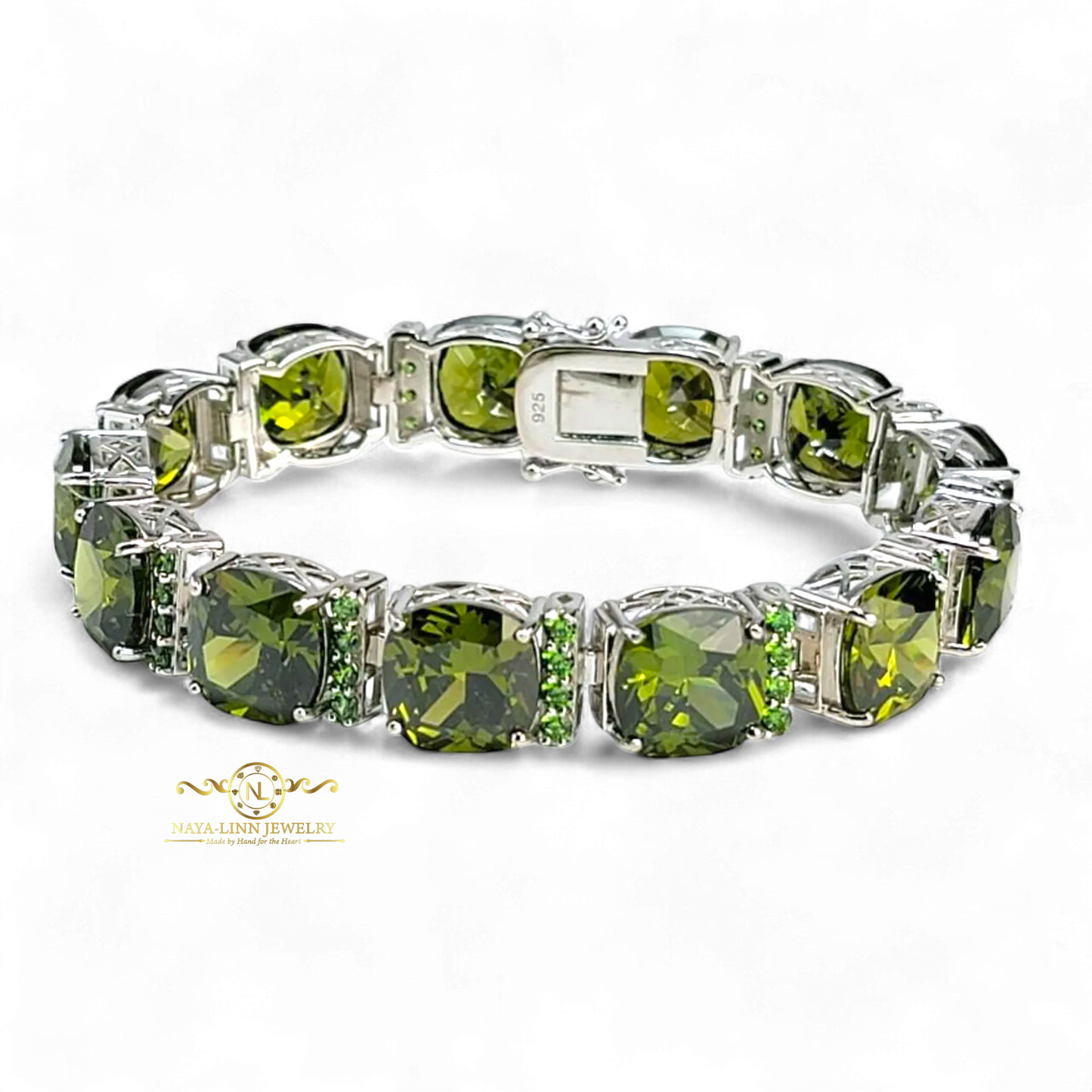 Arriella Bracelet | Asscher Cut Diamond Simulant (CZ) | Rhodium Over 925 Sterling Silver By Naya-Linn Jewelry