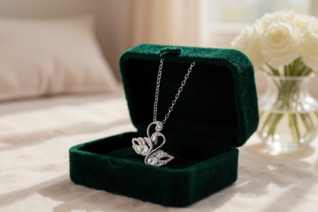Forever Graceful: The Double Swan Jewelry Story & the Piper Double Swan Moissanite Necklace