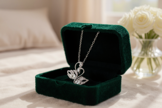 Forever Graceful: The Double Swan Jewelry Story & the Piper Double Swan Moissanite Necklace
