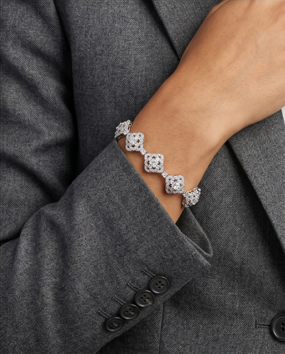 Madison Bracelet | Oval Shaped Diamond Simulant | Rhodium Over 925 Sterling Silver By Naya-Linn Jewelry