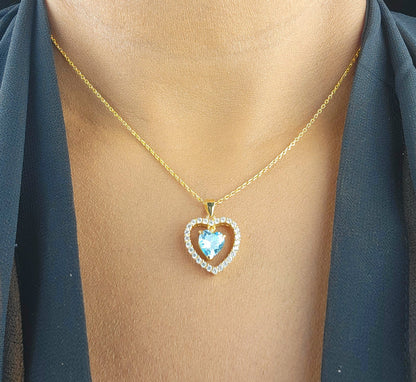 Melody Floating Heart Necklace | 18K Gold Vermeil Over Sterling Silver By Naya-Linn Jewelry