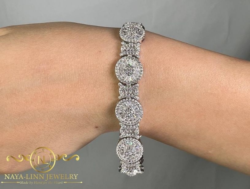 Empress Bracelet Mixed Cut Diamond Simulants Durable Jewelry Formal Occasion Bracelet for Women