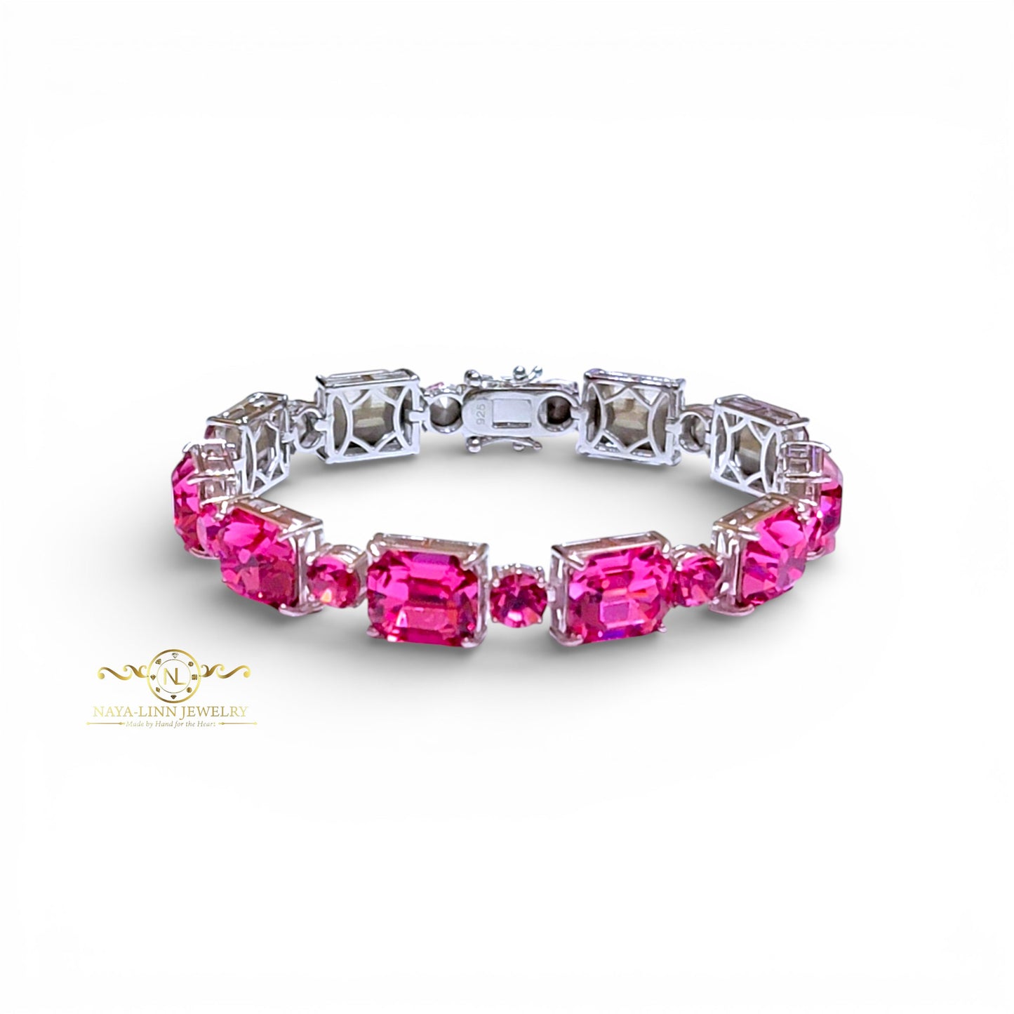 Annabella Bracelet | Emerald-Shaped Stones | Statement Bangle | Gift for Her By Naya-Linn Jewelry