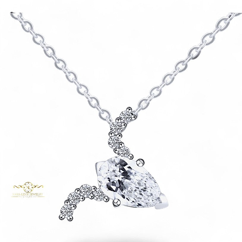 Aries Moissanite Zodiac Necklace | GRA Certificate | 14K White Gold | 925 Sterling Silver | Gift For Her