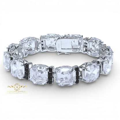 Arriella Bracelet | Asscher Cut Diamond Simulant (CZ) | Rhodium Over 925 Sterling Silver By Naya-Linn Jewelry