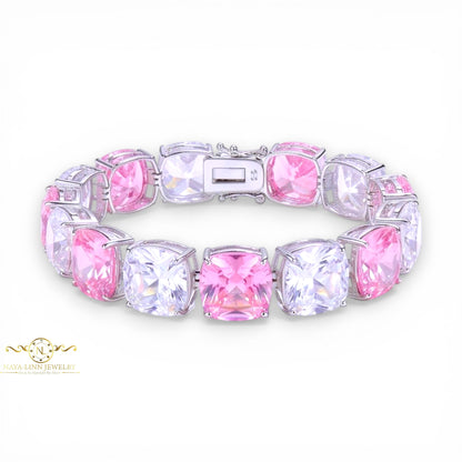 Athena Bracelet Cushion Cut Diamond Simulant CZ | 925 Sterling Silver | Elegant Jewelry For Every Occasion By Naya-Linn Jewelry