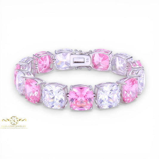 Athena Bracelet Cushion Cut Diamond Simulant CZ | 925 Sterling Silver | Elegant Jewelry For Every Occasion By Naya-Linn Jewelry