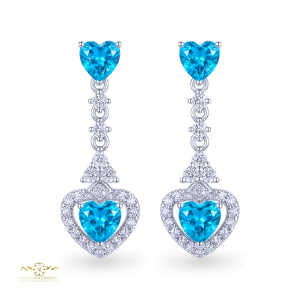 Avery Drop Earrings | Mixed Cuts Heart Shaped Dangle Earrings | Sophisticated Gemstone Jewelry By Naya-Linn Jewelry