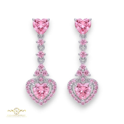 Avery Drop Earrings | Mixed Cuts Heart Shaped Dangle Earrings | Sophisticated Gemstone Jewelry By Naya-Linn Jewelry