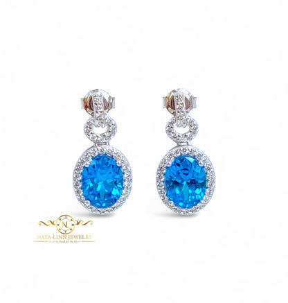 Betchie Earrings | Rhodium Over 925 Sterling Silver | Cubic Zirconia | Everyday Earrings