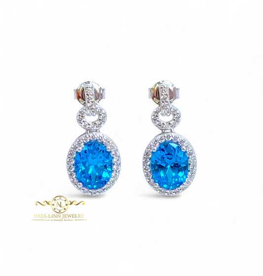 Betchie Earrings | Rhodium Over 925 Sterling Silver | Cubic Zirconia | Everyday Earrings