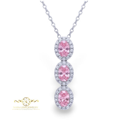 Catalina Necklace | Oval Shaped Diamond Stimulant | 925 Sterling Silver | Durable Necklace For Everyday Wear By Naya-Linn Jewelry