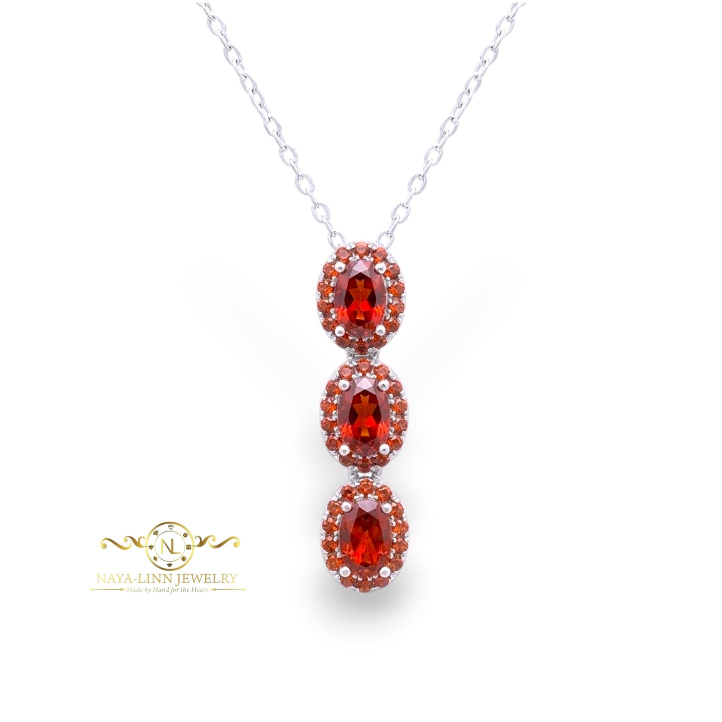 Catalina Necklace | Oval Shaped Diamond Stimulant | 925 Sterling Silver | Durable Necklace For Everyday Wear By Naya-Linn Jewelry