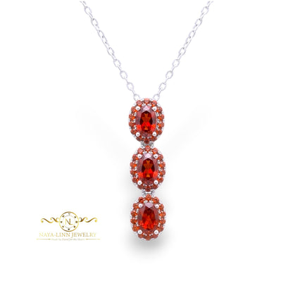 Catalina Necklace | Oval Shaped Diamond Stimulant | 925 Sterling Silver | Durable Necklace For Everyday Wear By Naya-Linn Jewelry