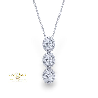 Catalina Necklace | Oval Shaped Diamond Stimulant | 925 Sterling Silver | Durable Necklace For Everyday Wear By Naya-Linn Jewelry