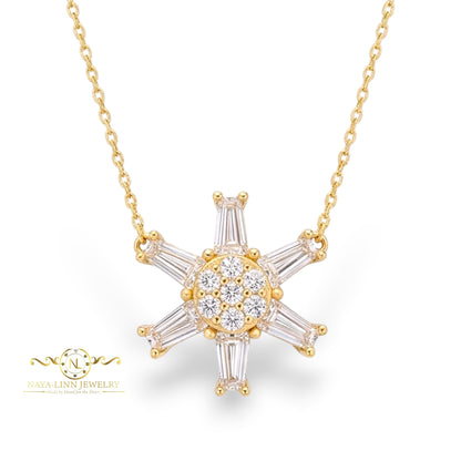 Emma Snowflake Necklace | 18K Gold Vermeil Jewelry | 925 Sterling Silver By Naya-Linn Jewelry