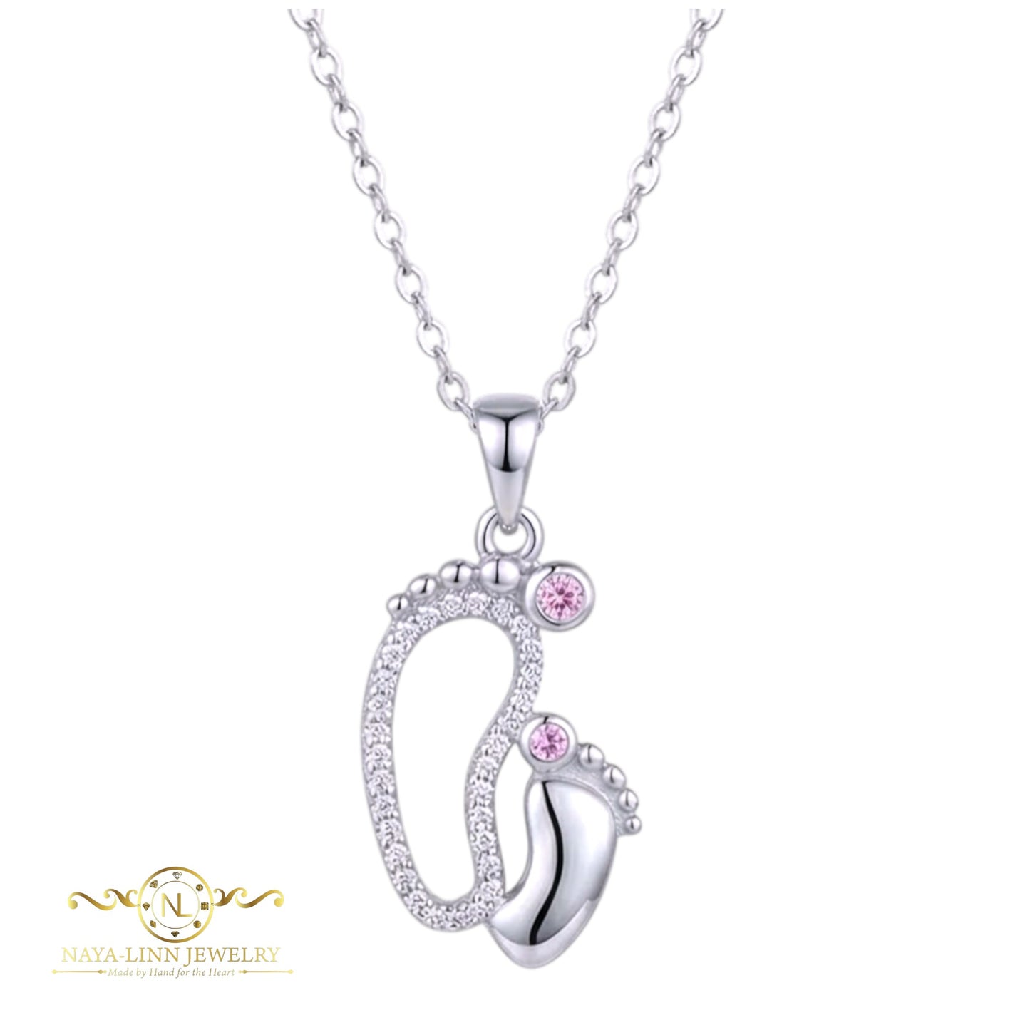 Mother and Child Necklace | Rhodium Over 925 Sterling Silver | Statement Necklace By Naya-Linn Jewelry