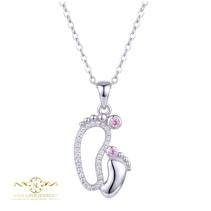 Mother and Child Necklace | Rhodium Over 925 Sterling Silver | Statement Necklace By Naya-Linn Jewelry