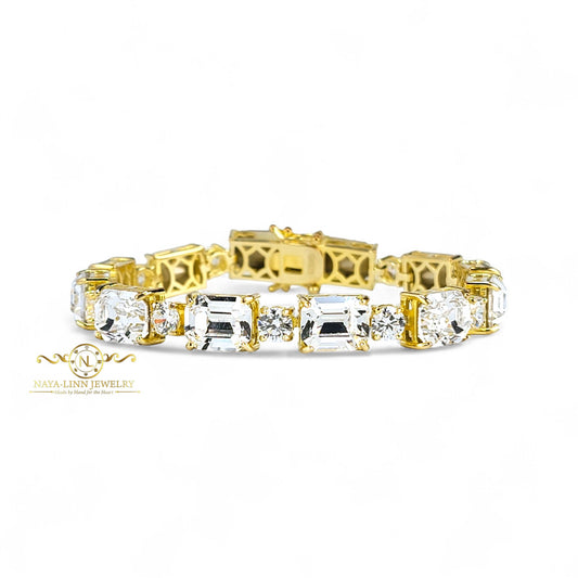 Eva Bracelet Austrian Crystals Emerald Cut Crystal Durable Bracelet