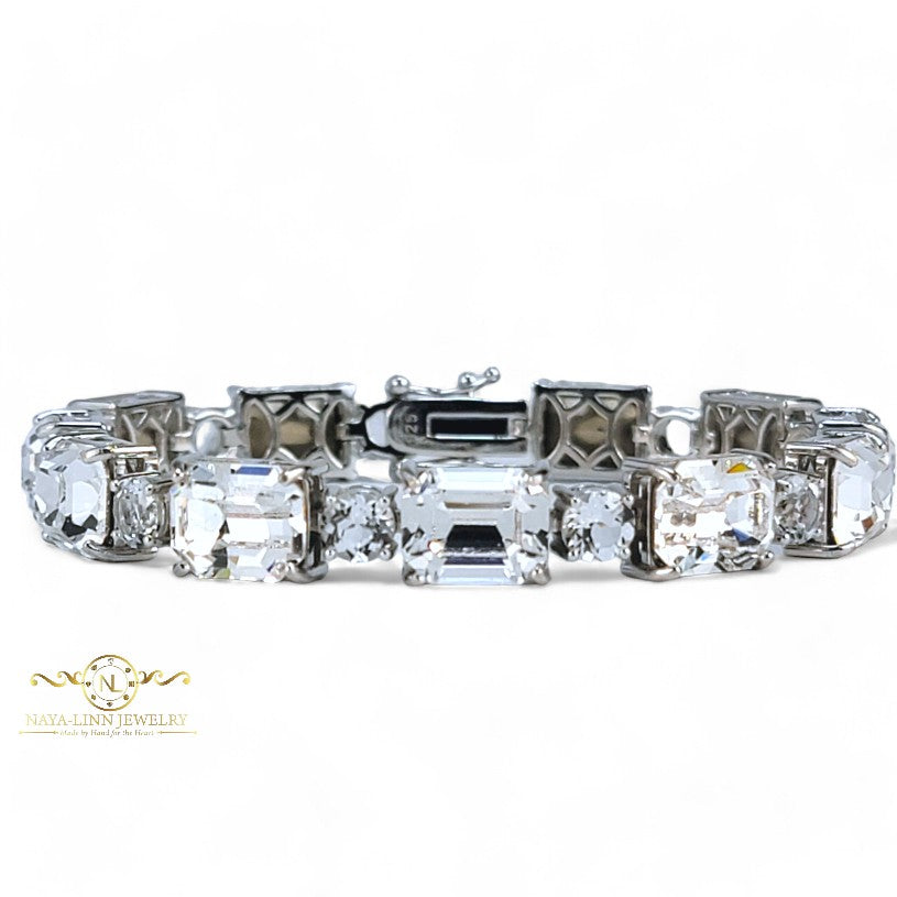 Eva Bracelet Austrian Crystals Emerald Cut Crystal Durable Bracelet