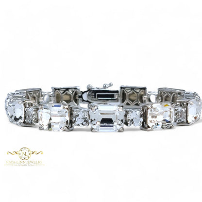 Eva Bracelet Austrian Crystals Emerald Cut Crystal Durable Bracelet