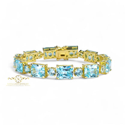 Eva Bracelet Austrian Crystals Emerald Cut Crystal Durable Bracelet