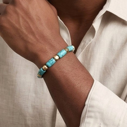 Hector 6x10MM White Howlite Men's Bracelet with Lobster Clasp