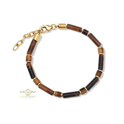 Icarus Men/Women/Unisex 4x9MM Tiger's Eye Minimalist Bracelet