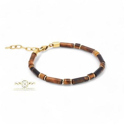 Icarus Men/Women/Unisex 4x9MM Tiger's Eye Minimalist Bracelet