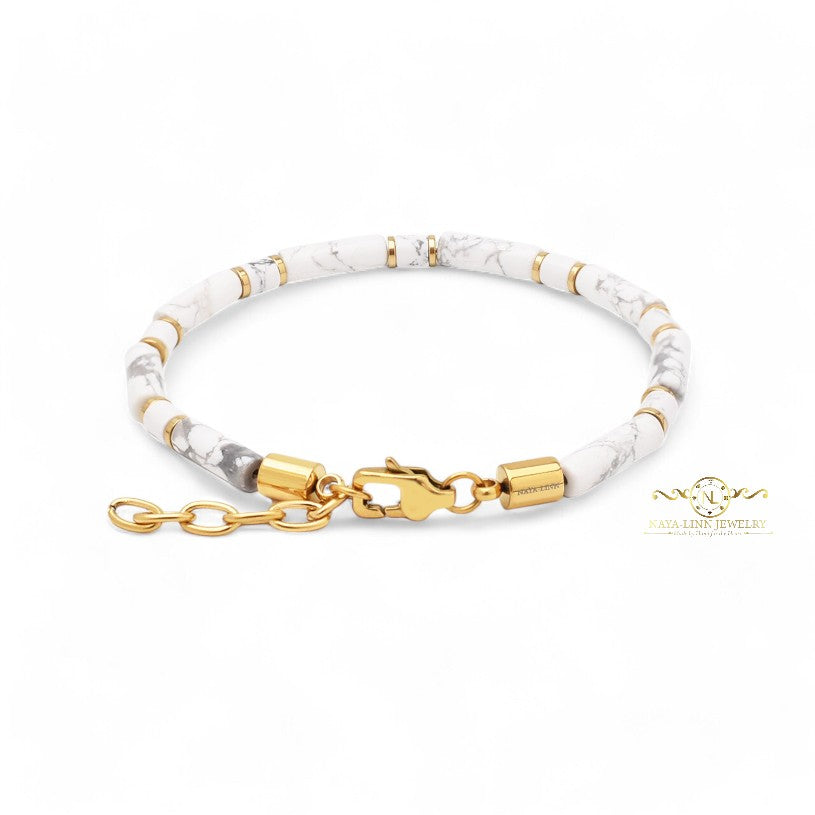 Icarus Men/Women's 4x9MM Howlite Minimalist Bracelet