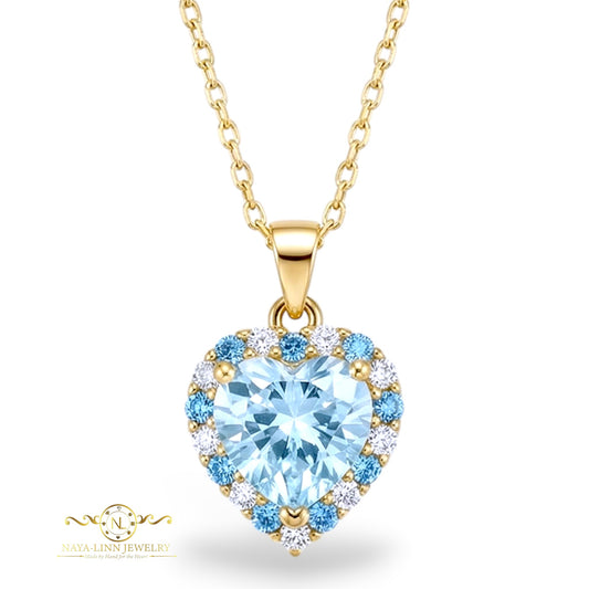 Isabella Necklace | Heart Diamond Simulants | 18K Gold Vermeil | 925 Sterling Silver By Naya-Linn Jewelry