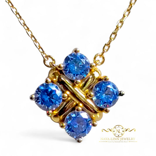 Lydia Necklace | Diamond Simulants | 18K Gold Vermeil Over 925 Sterling Silver By Naya-Linn Jewelry