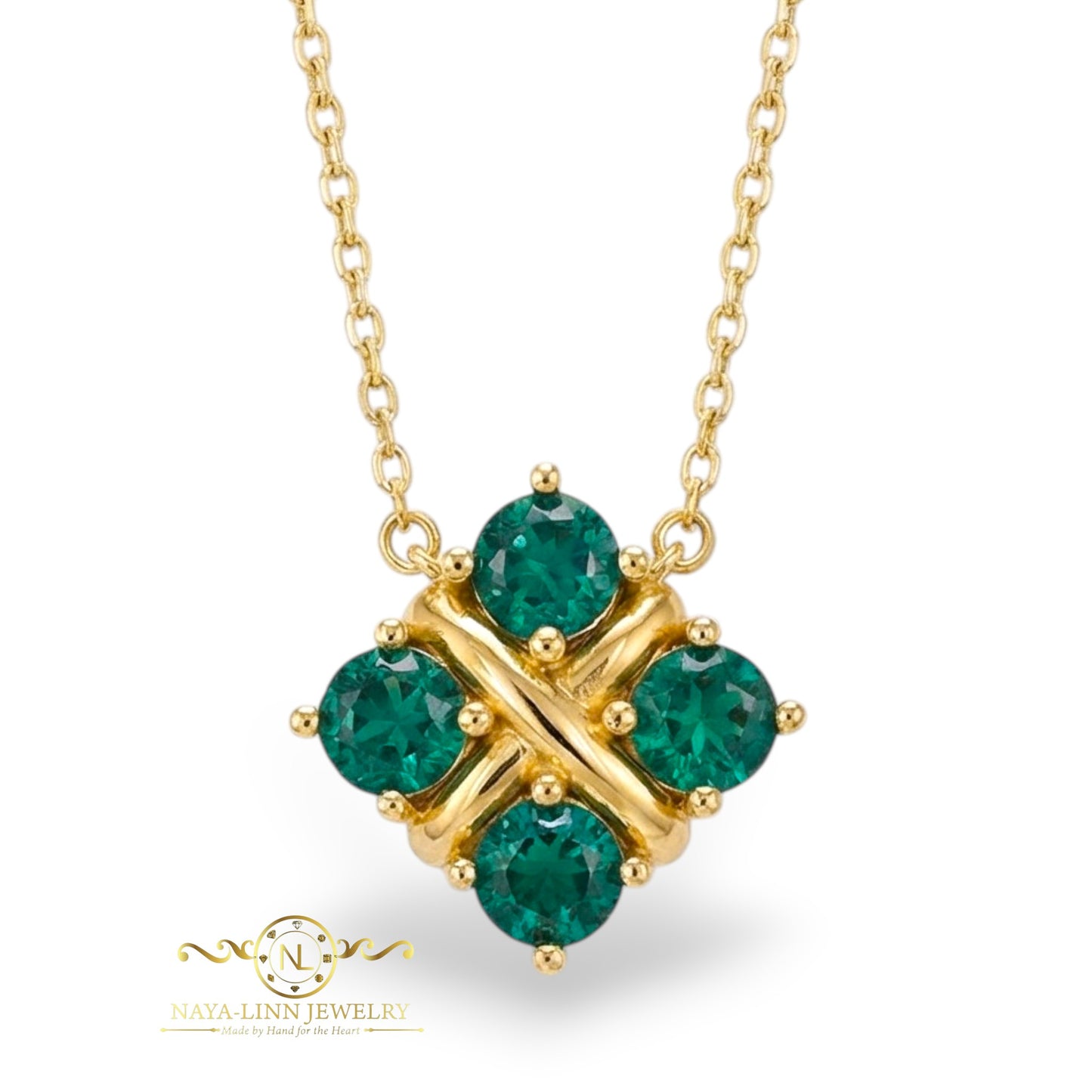 Lydia Necklace | Diamond Simulants | 18K Gold Vermeil Over 925 Sterling Silver By Naya-Linn Jewelry