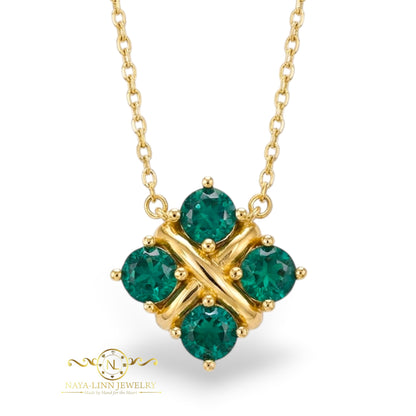Lydia Necklace | Diamond Simulants | 18K Gold Vermeil Over 925 Sterling Silver By Naya-Linn Jewelry