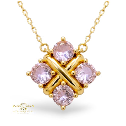 Lydia Necklace | Diamond Simulants | 18K Gold Vermeil Over 925 Sterling Silver By Naya-Linn Jewelry