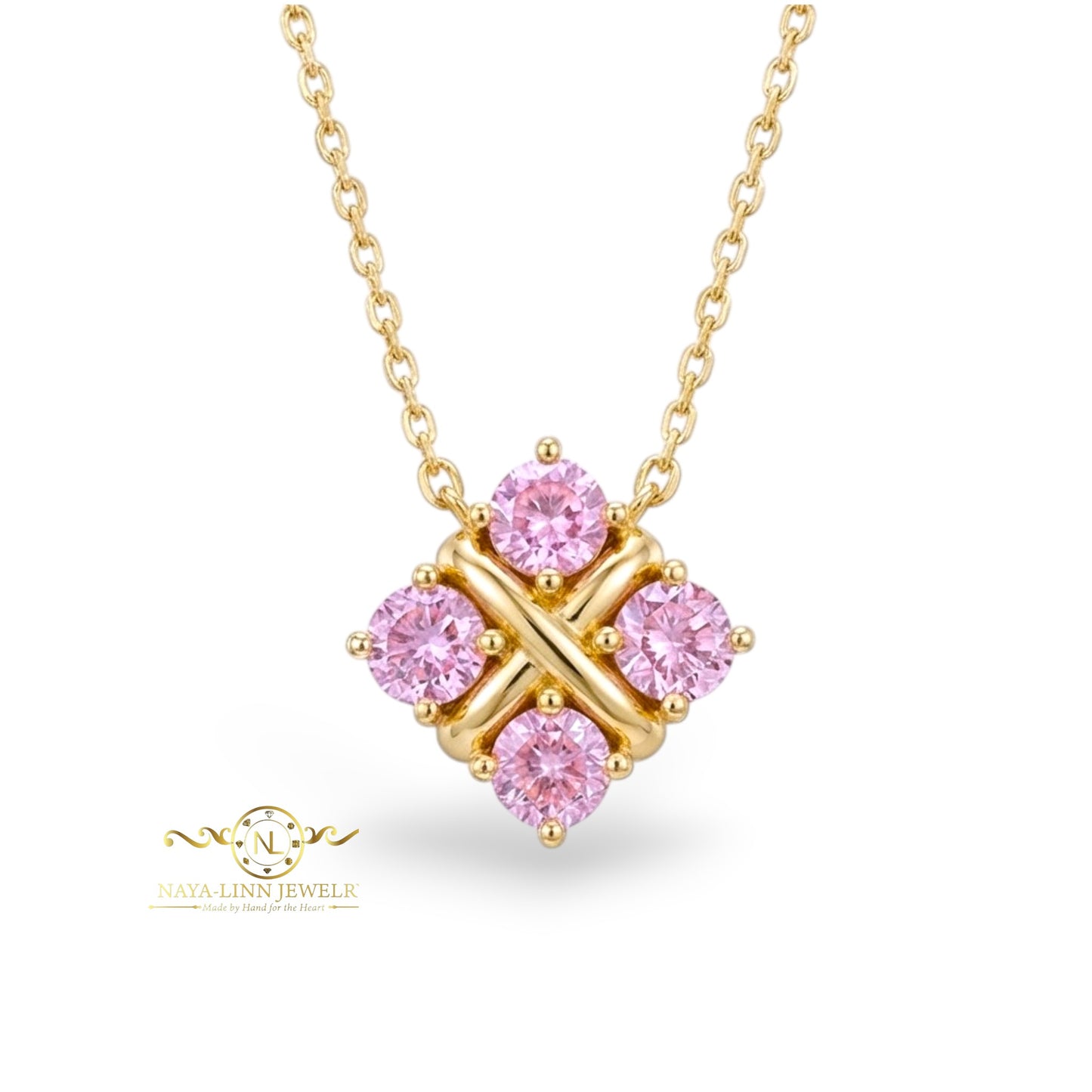 Lydia Necklace | Diamond Simulants | 18K Gold Vermeil Over 925 Sterling Silver By Naya-Linn Jewelry