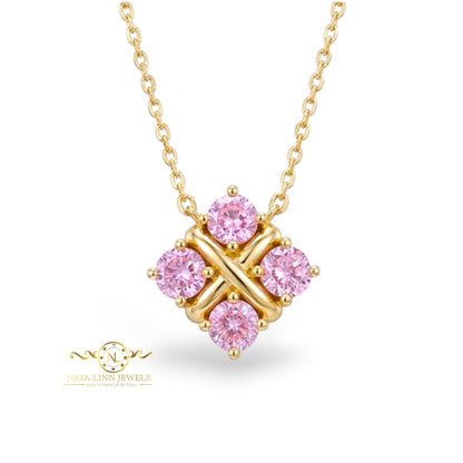 Lydia Necklace | Diamond Simulants | 18K Gold Vermeil Over 925 Sterling Silver By Naya-Linn Jewelry