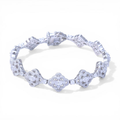 Madison Bracelet | Oval Shaped Diamond Simulant | Rhodium Over 925 Sterling Silver By Naya-Linn Jewelry